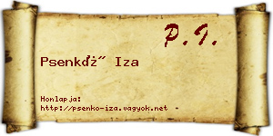 Psenkó Iza névjegykártya