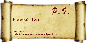Psenkó Iza névjegykártya